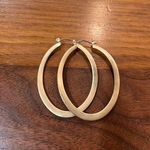 Matte gold oval hoop earrings costume jewelry